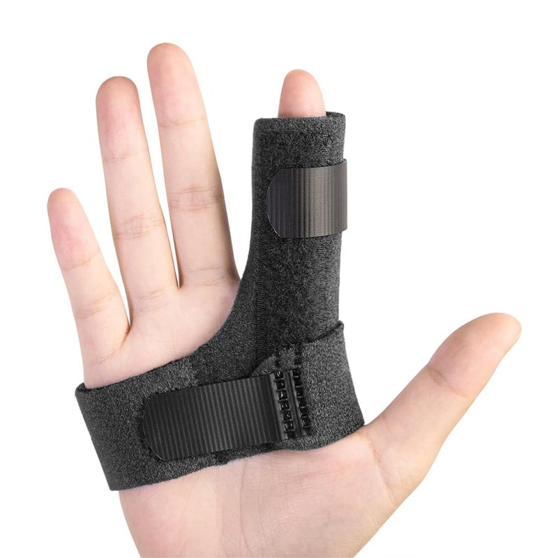 Sumifun Finger Brace, Trigger Finger Splint for Index Middle Ring Pinky Finger Arthritis Pain, Tendon Injury, Broken Mallet Finger Stabilizer Supports for Dislocated Knuckle Immobilizer Wrap,Black - Image 1