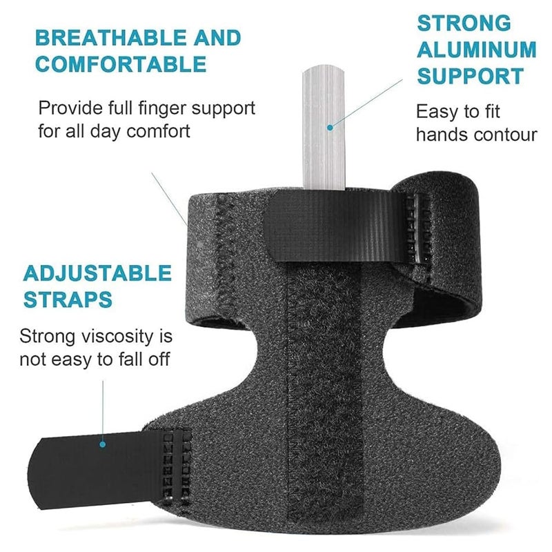 Sumifun Finger Brace, Trigger Finger Splint for Index Middle Ring Pinky Finger Arthritis Pain, Tendon Injury, Broken Mallet Finger Stabilizer Supports for Dislocated Knuckle Immobilizer Wrap,Black - Image 4
