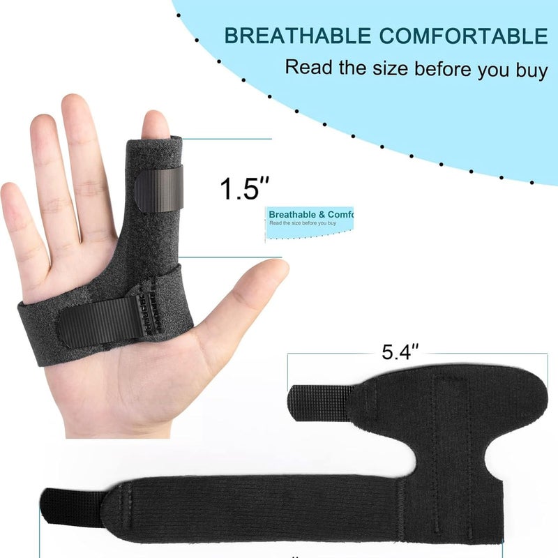 Sumifun Finger Brace, Trigger Finger Splint for Index Middle Ring Pinky Finger Arthritis Pain, Tendon Injury, Broken Mallet Finger Stabilizer Supports for Dislocated Knuckle Immobilizer Wrap,Black - Image 5