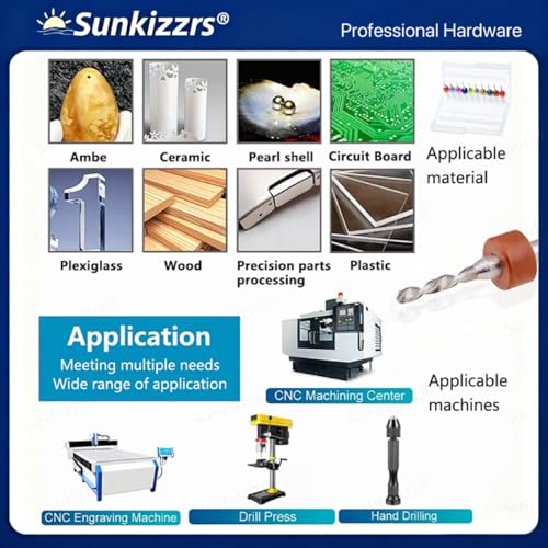 Sunkizzrs® 10-Pcs Tungsten Steel Carbide Micro Drill Bits Set (1.1mm-2mm) — 3mm Shank Precision PCB Drill Bits for Print Circuit Board/Amber/Resin/Beeswax/Dremel/Jewelry/CNC Punching Engraving - Image 4