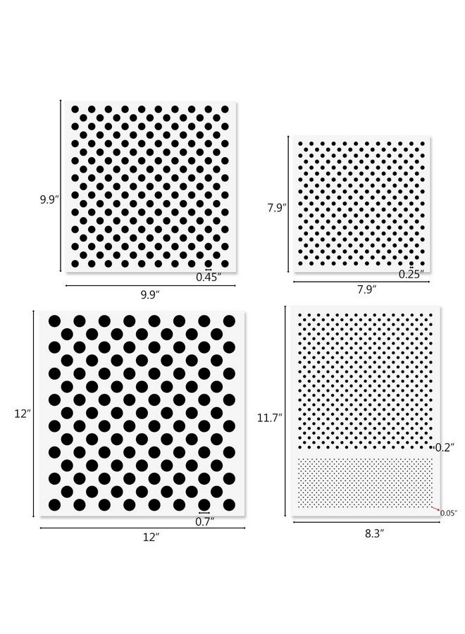 CODOHI Dots Stencils 4 Pcs Polka Dot Stencils Repeating Circle Pattern Assorted Sizes Reusable Mylar Plastic Templates For Painting On Wood Furniture Pillows Wall Scrapbook Card Making Diy Craft - Image 2
