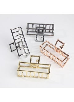 Fodattm Vintage Metal Hair Claw Hair Jaw Clips Hair Clamp Accessories For Women (Rectangle Black)  - Image 3