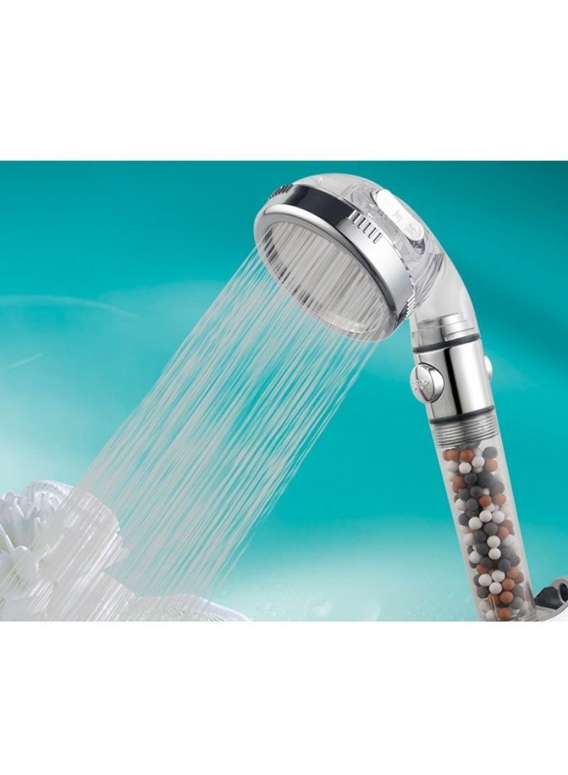 3-Mode High-Pressure Negative Ion Shower Head with PP Cotton Filter & One-Touch Stop - Image 2