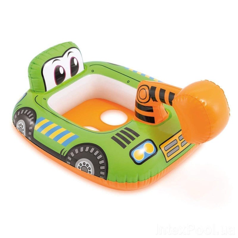 Swimming Rider Kiddie Floats Construction Truck JCB Inflatable Swimming Safety Tube Swim Water Ring Tube Boat for Kids