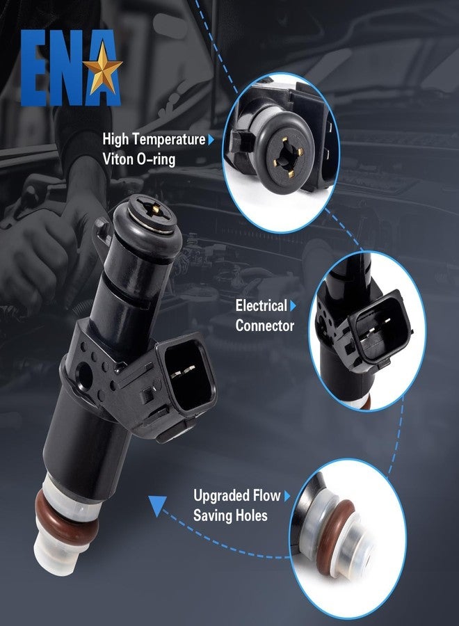 إي أن أه حاقن وقود ENA لسيارة FJ485، رقم القطعة 8001492N، 16450RCAA01، MP55064، طقم من 6 قطع، متوافق مع سيارات أكورا، هوندا، ساتورن، ILX، MDX، TL، أكورد، أوديسي، بايلوت، ريدجلاين، فيو، محركات L4 وV6 سعة 2.0 لتر، 3.0 لتر، 3.5 لتر، موديلات 2003-2011، 2012، 2013، 2014، 2015، 2016، 2017 - Image 4