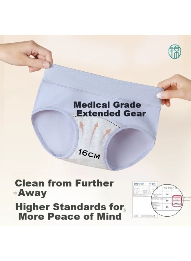 Jindu Medical-grade Extended Crotch Underwear For Women, Pure Cotton, 7a Grade Antibacterial Front Crotch Extension, High-waisted Triangle Panties - Image 4