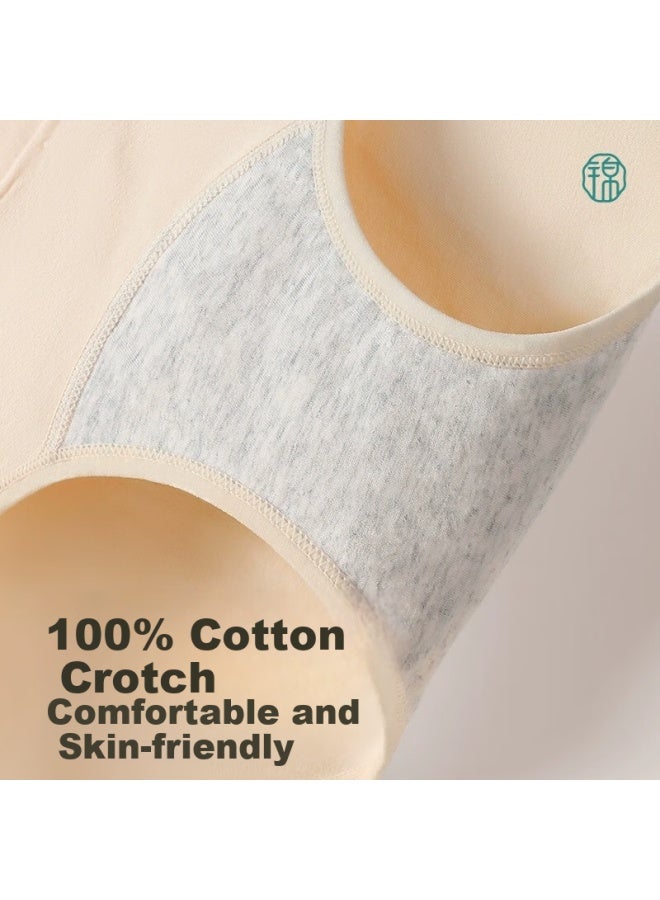 Jindu Medical-grade Extended Crotch Underwear For Women, Pure Cotton, 7a Grade Antibacterial Front Crotch Extension, High-waisted Triangle Panties - Image 2