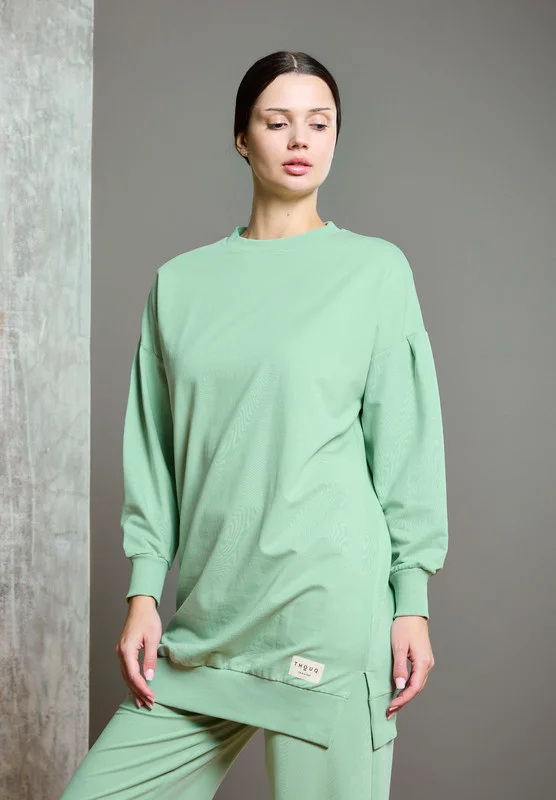 ذوق Drop Shoulder Long Line Sweatshirt