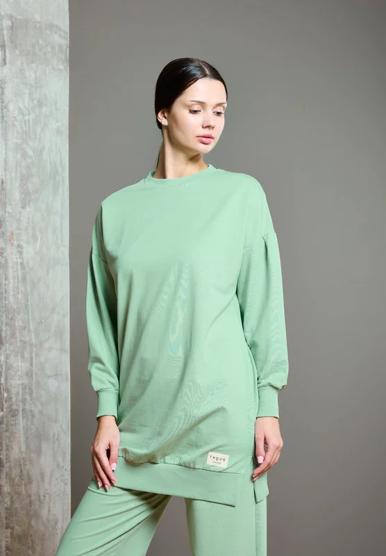 ذوق Drop Shoulder Long Line Sweatshirt