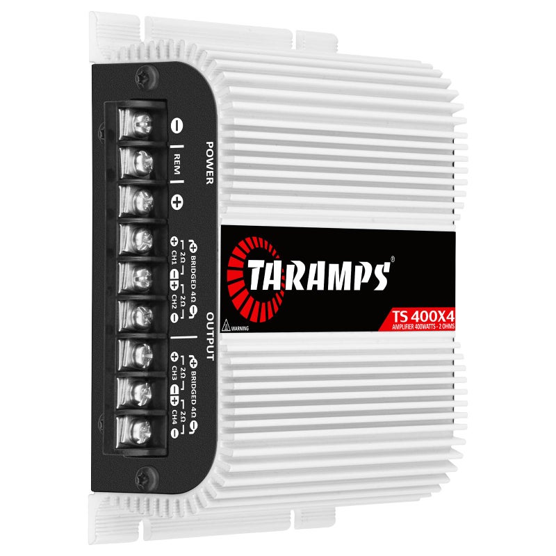 Taramp's Taramps TS 400x4 2 Ohms White Multichannel Stereo Amplifier 400 Watts Rms, 4 Channels, Full Range, Car Audio Digital 2 Bridged Channel, Crossover High/Low Pass, with RCA and Automatic High Level Input - Image 2