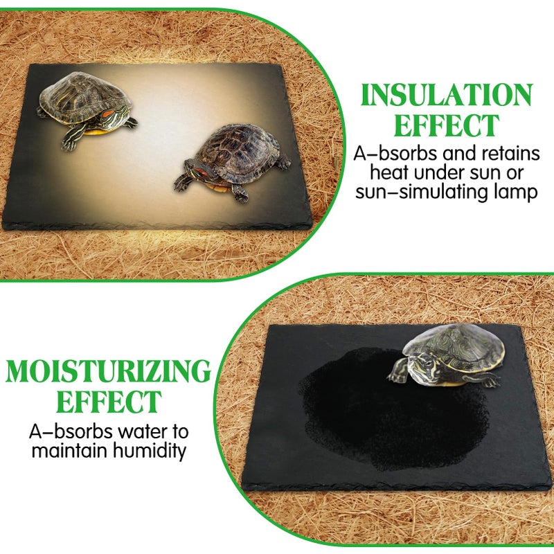Tfwadmx Reptile Basking Platform Large Tortoise Feeding Bathing Area Turtle Original Rock Plate Grinding Nails Resting Terrace Habitat Decor for Amphibian Reptile Bearded Dragon Chameleon Snake - Image 3