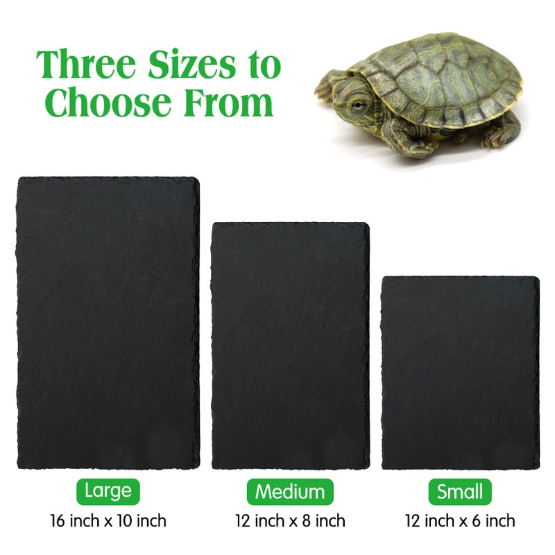 Tfwadmx Reptile Basking Platform Large Tortoise Feeding Bathing Area Turtle Original Rock Plate Grinding Nails Resting Terrace Habitat Decor for Amphibian Reptile Bearded Dragon Chameleon Snake - Image 2