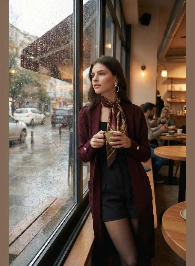 ليلا كارديجان طويل محبوك من الأكريليك % للنساء