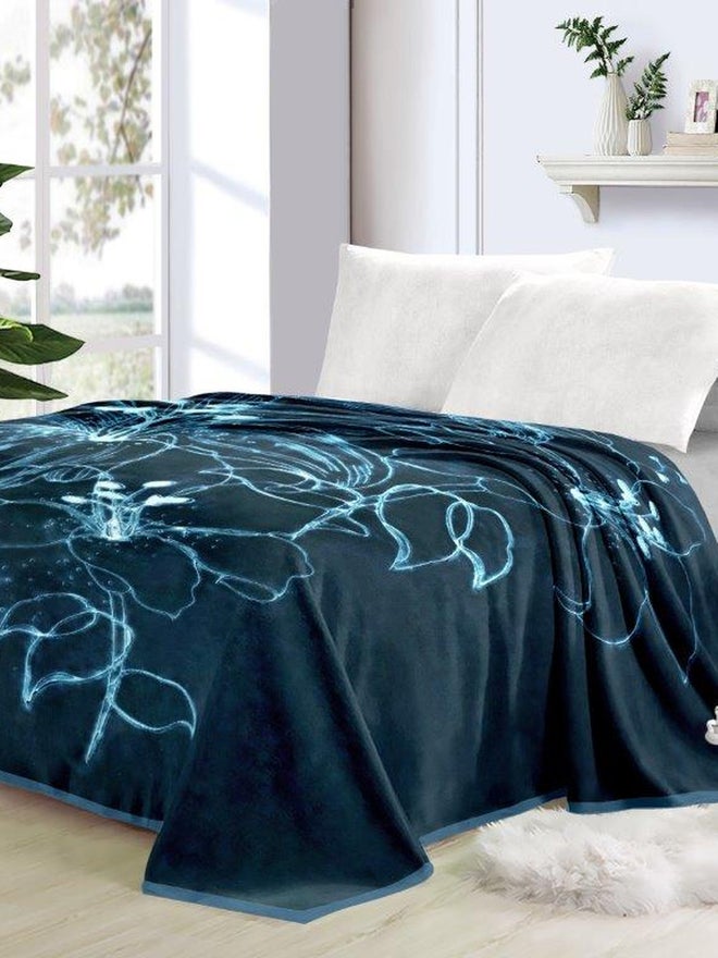 VALENTINI 2-Ply Embossed Blanket King 200X240Cm - Teal