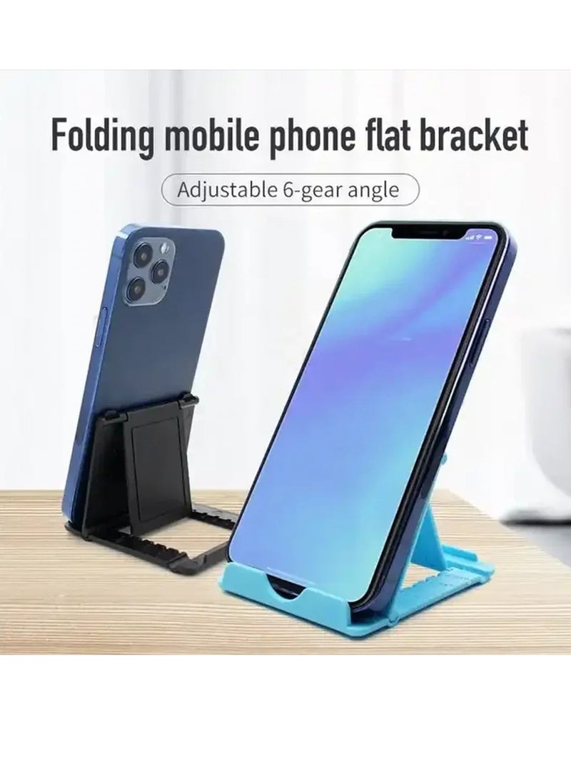 AROAQ Cell Phone Stand, Portable And Foldable Desk Phone Holder, Adjustable Angle Smartphone Support Tablet Stand, Compact And Durable Universal Desk Stand For All Mobile Smart Phone, (Black And Pink) - Image 4