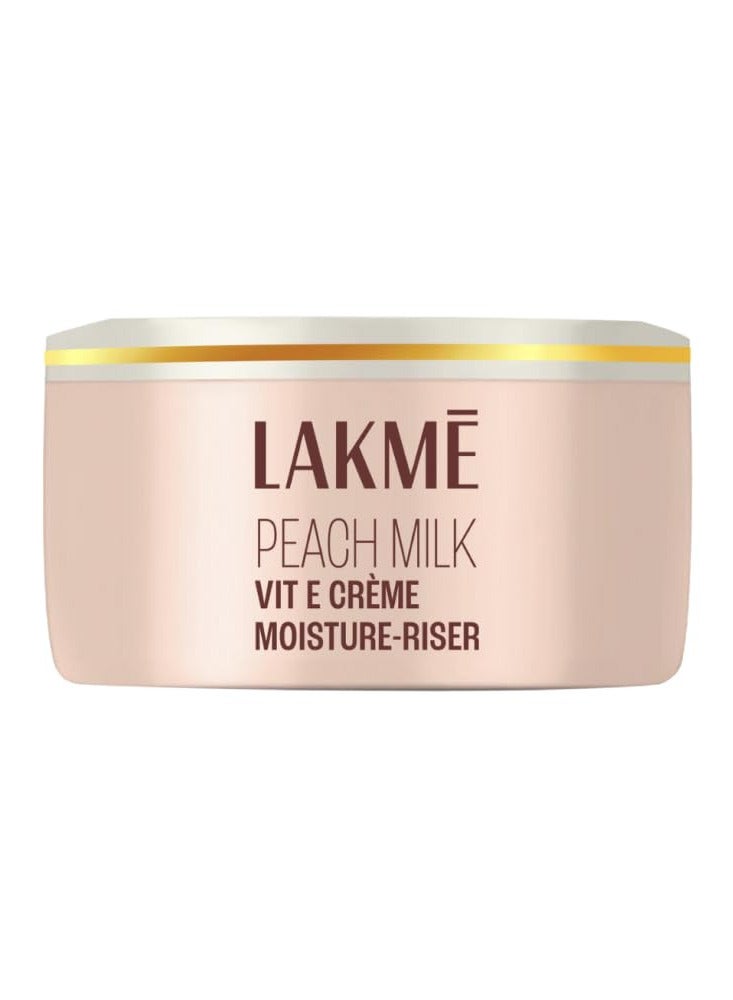 LAKME Skin Perfect Collection Peach Milk VIT E Crème Moisture-Riser 100g| 24Hr Moisture Lock | Non-Sticky - Image 2