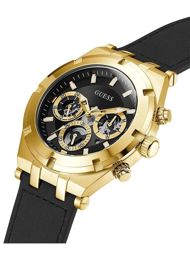 GUESS Men's Analog Leather Wrist Watch - GW0262G2 - 44 mm - Image 3