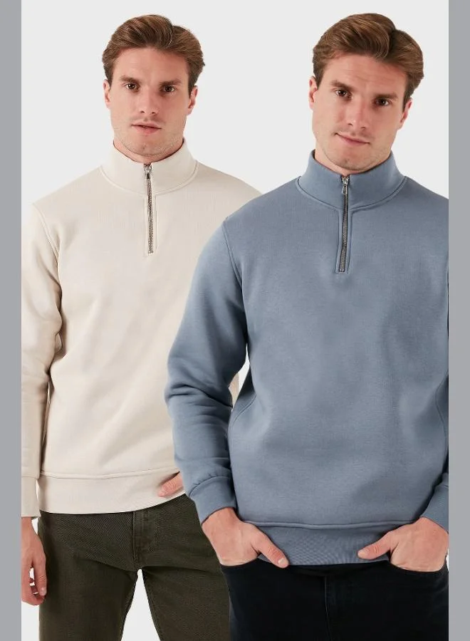 بوراتي بلوزة رجالي قطن بياقة واقفة قطعتين