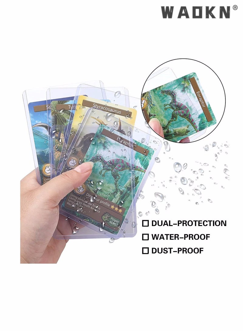 WAOKN 50PCS Card Sleeves Hard Plastic Card Sleeves for Baseball Card Protective Card Holder for Trading Cards,Sports Cards 3 x 4 Inch - Image 2