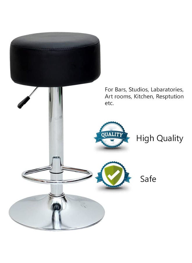 Multi Home Furniture Bar stool MH-218 with Faux Leather and Metal Base Adjustable Bar Chair For kitchen & Bar Counter or cafes, 360 Degree Rotating Seat Black  - Image 2
