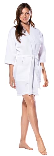 Turquaz Lightweight Short Robes For Women Waffle Kimono Bathrobe - Soft, Fast-Drying, Long-Lasting Cotton Blend - Image 2