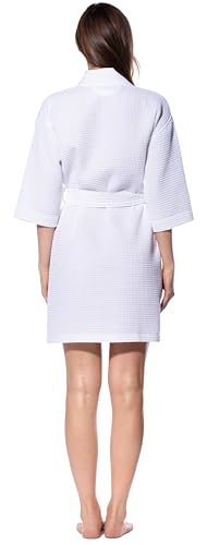 Turquaz Lightweight Short Robes For Women Waffle Kimono Bathrobe - Soft, Fast-Drying, Long-Lasting Cotton Blend - Image 5