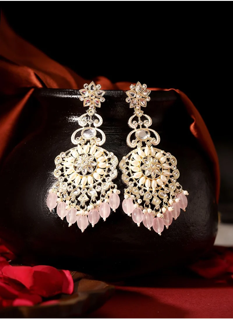 Priyaasi Floral Contemporary American Diamond Drop Earrings