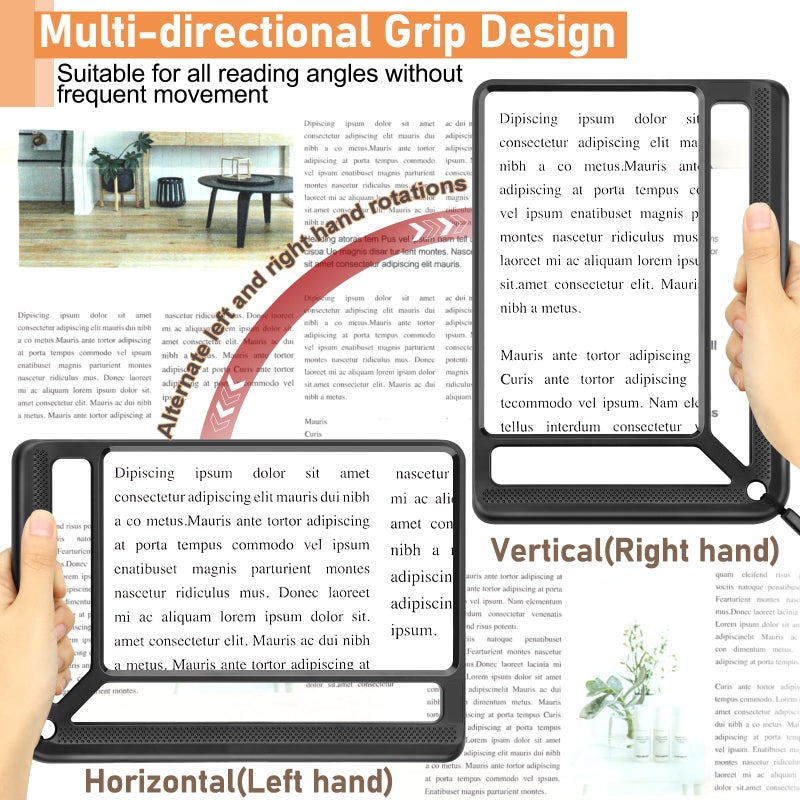 AKKYCVS 5X Full Page Magnifying Glass for Reading, Lightweight Rectangular Magnifier Provides Large Book Page Viewing Area, Upgraded Handheld Magnifier for Reading Small Prints for Seniors, Low Vision - Image 5