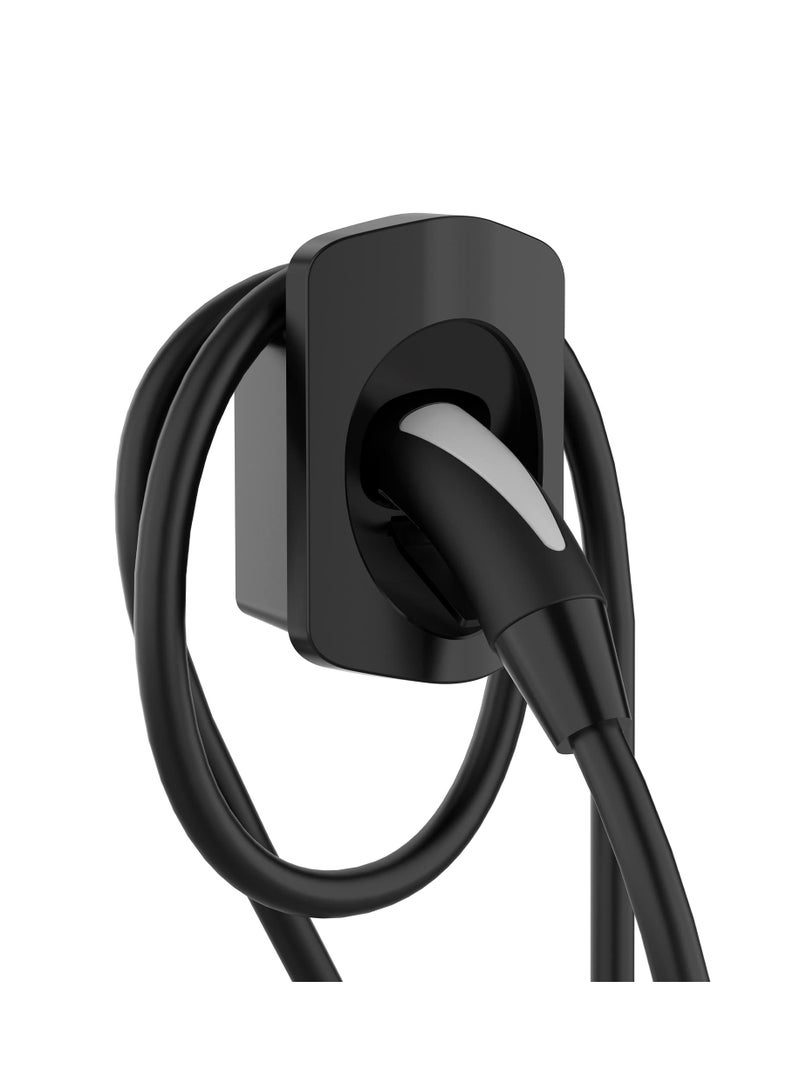 SOLARAE Mobile Charger Holder Wall Mount, Charging Cable Organizer with Anti-drop Design for Mobile Connector, Wall Connector for Model 3 Model Y, Compatible with Tesla Models, Black - Image 1