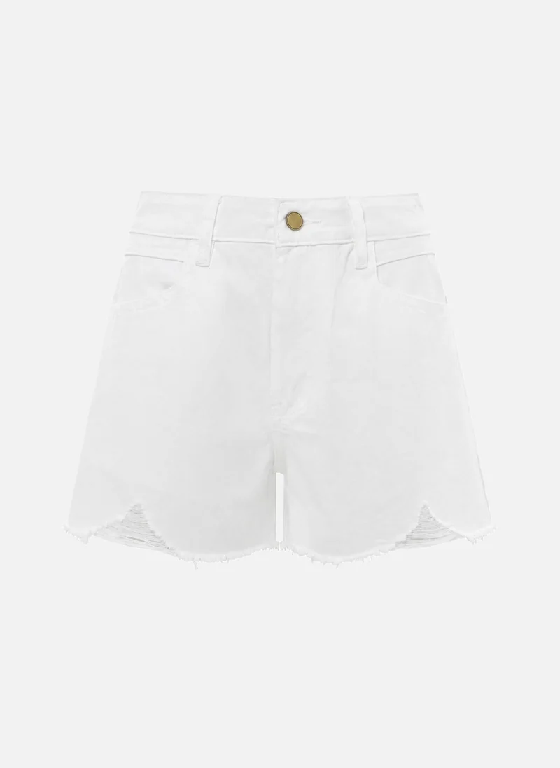 Lichi Denim mini shorts with frayed edges