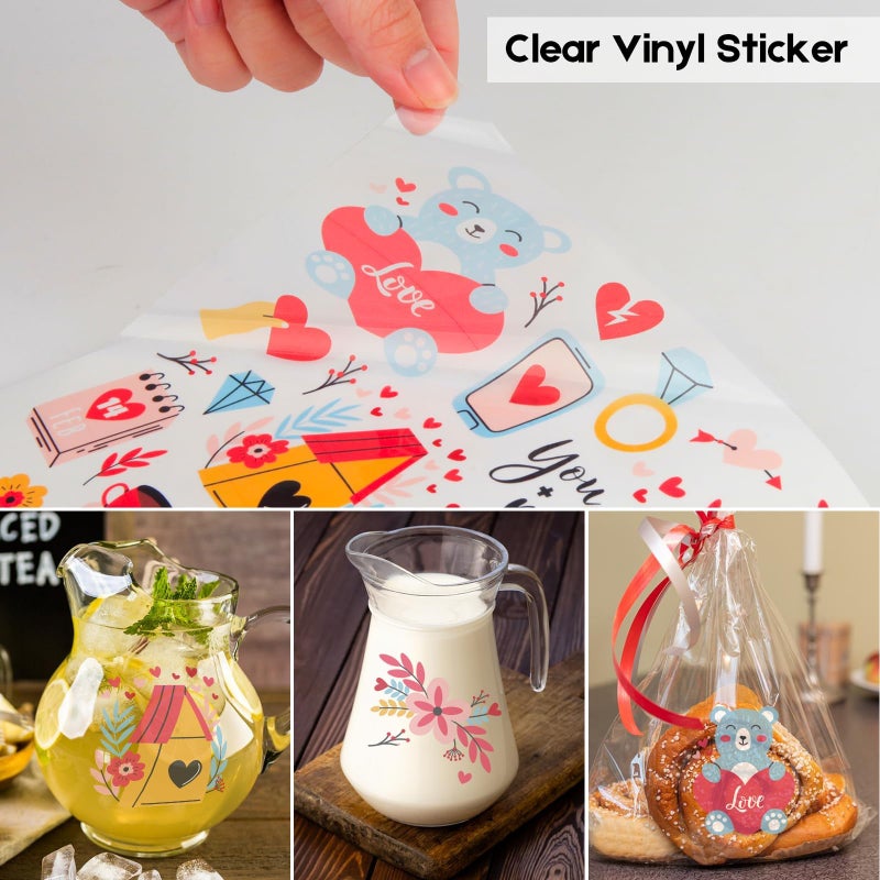Ruibytree 30 Sheets Printable Clear Vinyl Sticker Paper for Inkjet Printers, Transparent Paper of 8.5x11"DIY Personalized Self-adhesive Paper That Is Tear Resistant, Waterproof Labels, Easy to Cut - Image 2