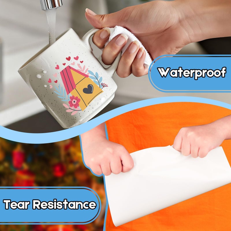 Ruibytree 30 Sheets Printable Clear Vinyl Sticker Paper for Inkjet Printers, Transparent Paper of 8.5x11"DIY Personalized Self-adhesive Paper That Is Tear Resistant, Waterproof Labels, Easy to Cut - Image 3