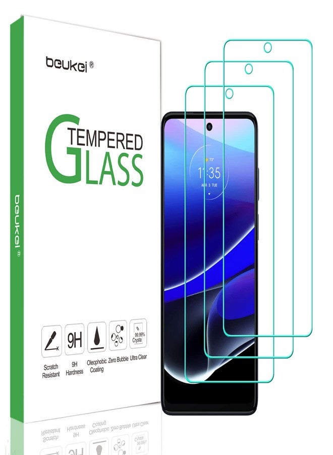 beukei (3 Pack) for Motorola Moto G Stylus (2022) / Moto G Stylus 5G (2022) [Not Fit for 2021/2020 Version] Screen Protector Tempered Glass, (6.8 inch) Touch Sensitive,Case Friendly, 9H Hardness - Image 1