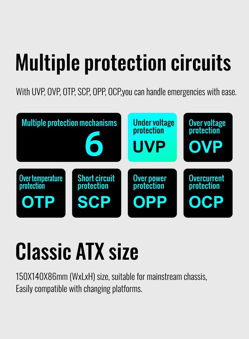 High Quality Rated 250W Desktop Computer Power Supply 80 White Label Host ATX Power Supply 250W - Image 2