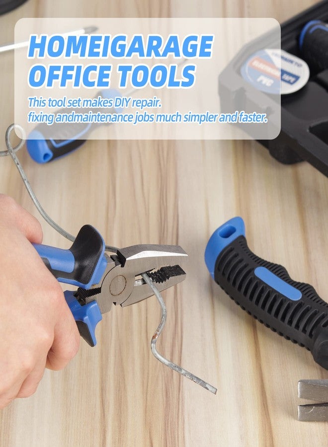 URASISTO 16-Piece Household Tool Set Basic Hand Tool Kit with Claw Hammer,Lineman's Pliers, Perfect for DIY, Home Maintenance - Image 4