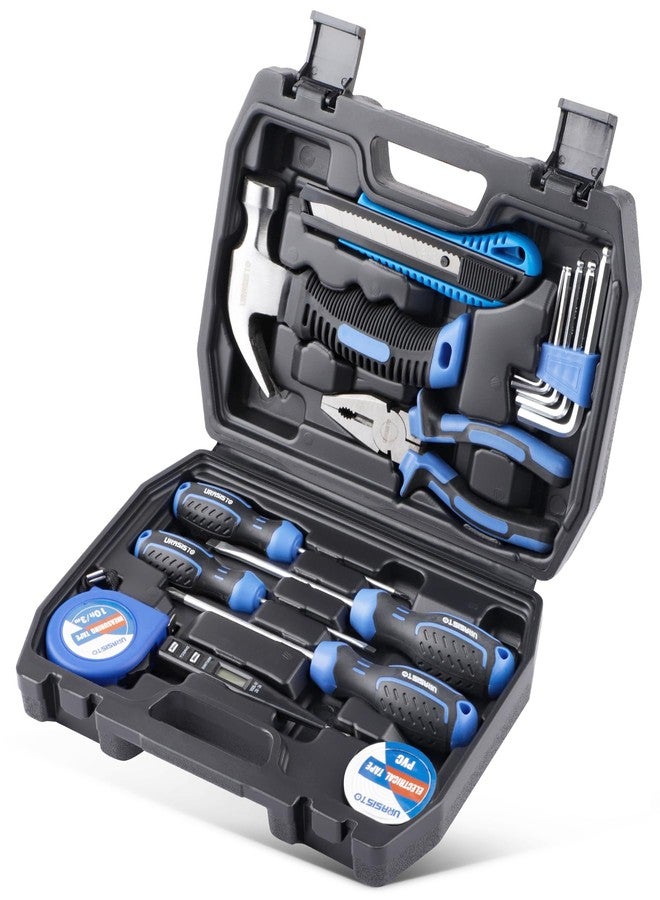URASISTO 16-Piece Household Tool Set Basic Hand Tool Kit with Claw Hammer,Lineman's Pliers, Perfect for DIY, Home Maintenance - Image 1