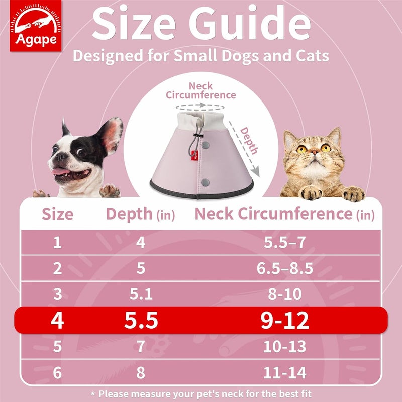 Agape Soft Dog Cone Collar Alternative After Surgery,Reflective E-Collar for Small Dogs and Cats,Comfy Dog Recovery Collar for Wound Care,Adjustable Elizabethan Collar to Stop Licking (M Pink) - Image 2