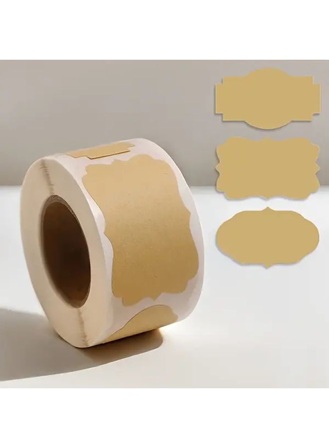 250 Pcs Self Adhesive Matte Kraft Labels Coffee Color For Bottles Gifts Organizing Name Tags Packaging Supplies - Image 1