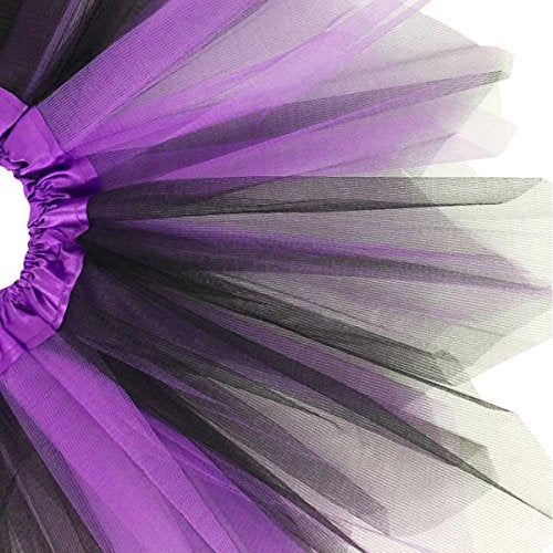 Jastore® Girls Layered Stars Sequins Tutu Skirt Princess Ballet Dance Dress (Purple Black) - Image 4