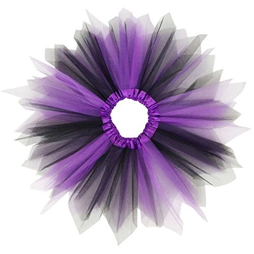 Jastore® Girls Layered Stars Sequins Tutu Skirt Princess Ballet Dance Dress (Purple Black) - Image 2