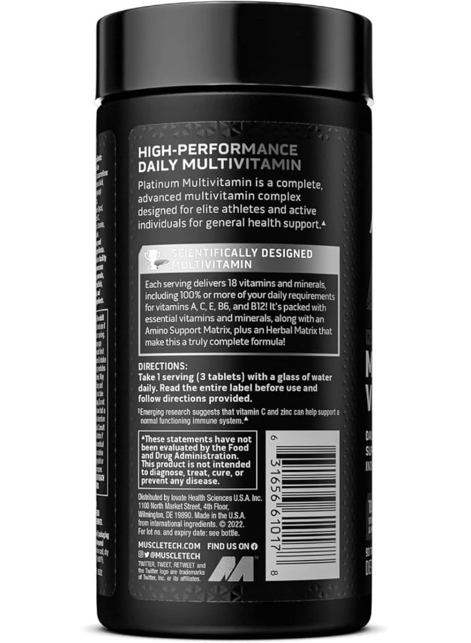 MuscleTech Platinum Multi Vitamin for Men Women Daily MultiVitamin Immune Support 90 Tablets - Image 5