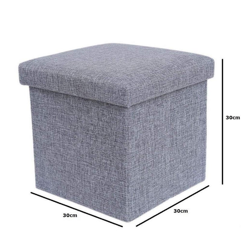 AAGNA Fabric Folding Organizer Storage Ottoman Bench Footrest Stool Coffee Table Cube Camping Fishing Toys Chest Stool Quick And Easy Assembly Multi Colour 30X30X30 Cm - Image 2