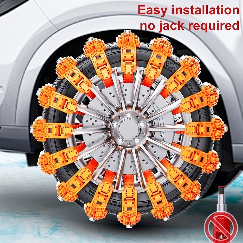 Black Snow Chains 5pcs Kit For Minivans Caravans Winter Anti Skid - Image 1