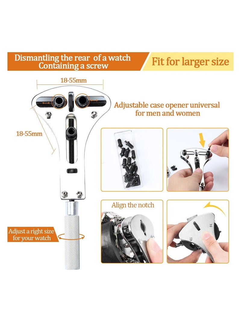 Generic - Watch Repair Kit, Watch Link Removal Tool, Watch Band Adjustment, Including Watch Back Case Opener, Spring Bar, Operation Manual, Suitable for Battery Replacement and Strap disassemble - Image 1
