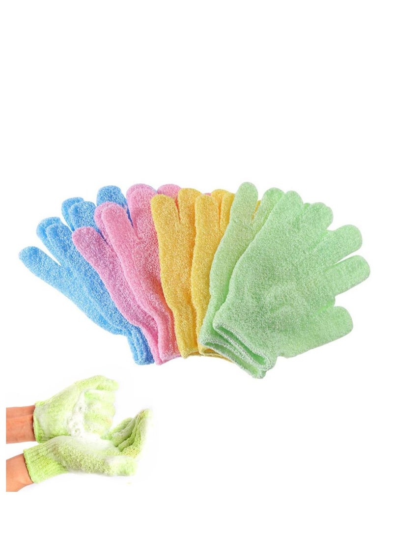 SYOSI Body Scrub Exfoliator Exfoliating Bath Gloves for Women Men Shower Spa Massage and Scrubs Dead Skin Cell Remover 4 Pairs  - Image 1