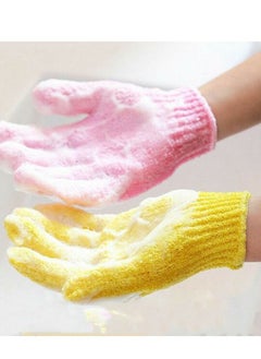 SYOSI Body Scrub Exfoliator Exfoliating Bath Gloves for Women Men Shower Spa Massage and Scrubs Dead Skin Cell Remover 4 Pairs  - Image 5
