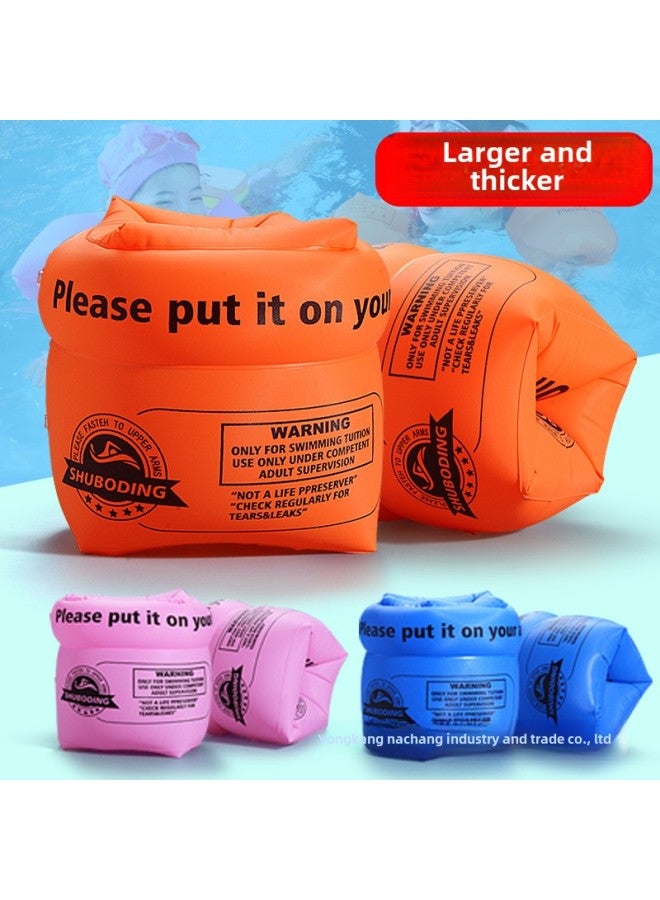 Generic Children's Swimming Ring Adult Water Sleeve Airbag Arm Ring Adult Baby Float Sleeve Swimming Equipment Artifact For Men And Women-Color:Increased Thickened-Orange - Image 3