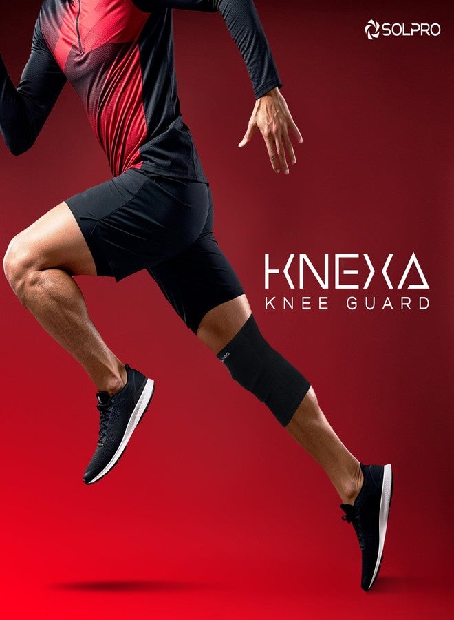 SOLPRO Polyester Knexa Knee Guard for Men & Women | Joint Stabiliser for All Sports, Gym & Rehab Workouts | Joint Pain Relief for Active Lifestyle Injury Recovery & Arthritis (Black) - Image 2