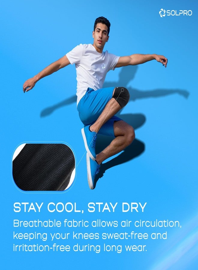 SOLPRO Polyester Knexa Knee Guard for Men & Women | Joint Stabiliser for All Sports, Gym & Rehab Workouts | Joint Pain Relief for Active Lifestyle Injury Recovery & Arthritis (Black) - Image 3