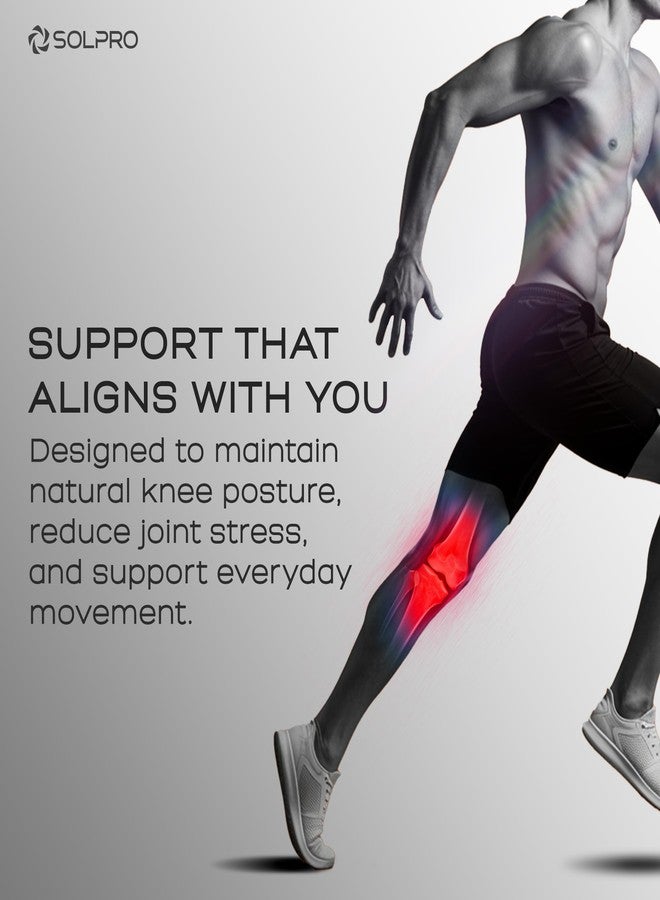 SOLPRO Polyester Knexa Knee Guard for Men & Women | Joint Stabiliser for All Sports, Gym & Rehab Workouts | Joint Pain Relief for Active Lifestyle Injury Recovery & Arthritis (Black) - Image 5